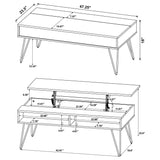 Fanning Lift-Top Coffee Table & End Table - Golden Oak with Black Hairpin Legs – view 20