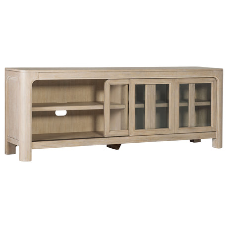 Solano 71" Arched TV Stand Media Console - Weathered Mango with Sliding Glass Doors – view 3