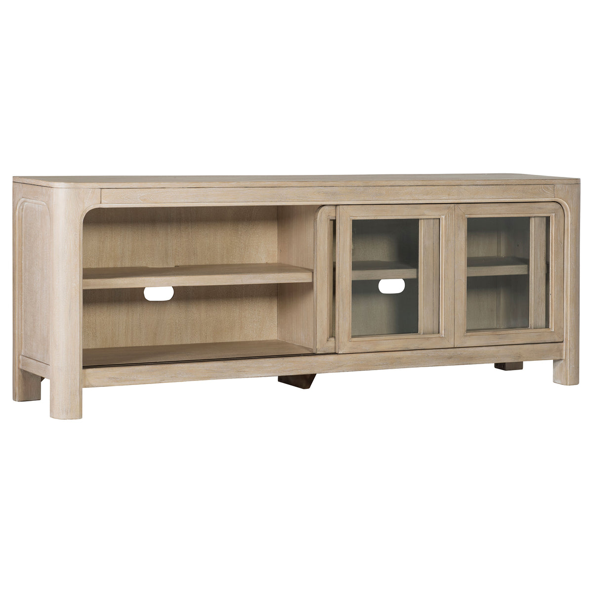 Solano 71" Arched TV Stand Media Console - Weathered Mango with Sliding Glass Doors – view 4