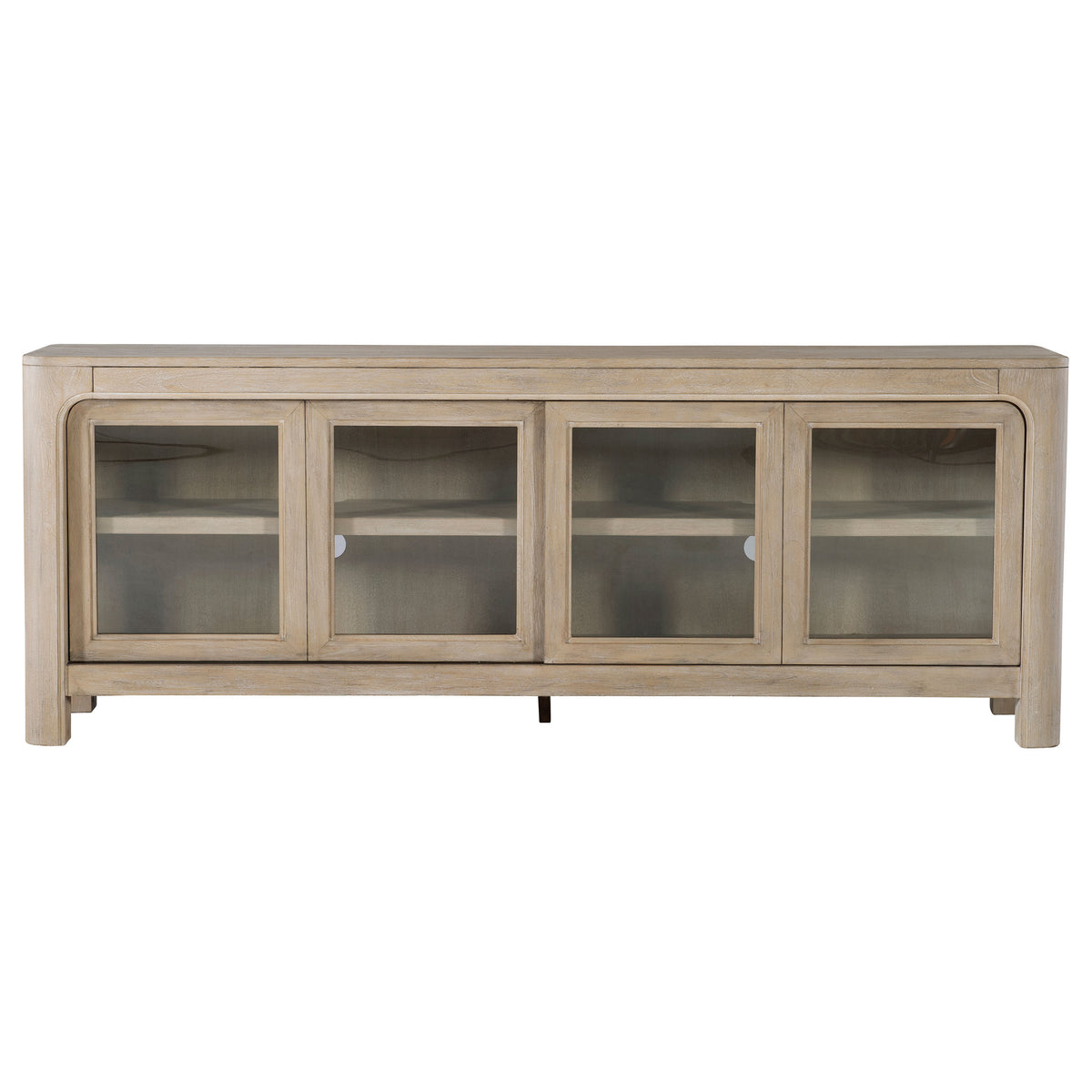 Solano 71" Arched TV Stand Media Console - Weathered Mango with Sliding Glass Doors – view 5
