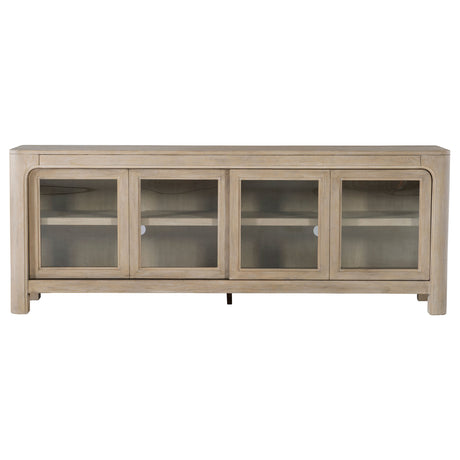 Solano 71" Arched TV Stand Media Console - Weathered Mango with Sliding Glass Doors – view 5