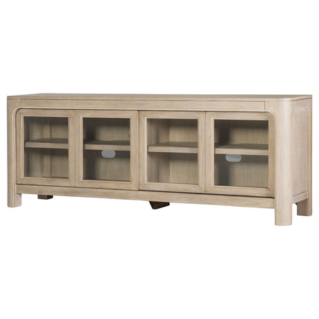 Solano 71" Arched TV Stand Media Console - Weathered Mango with Sliding Glass Doors – view 6