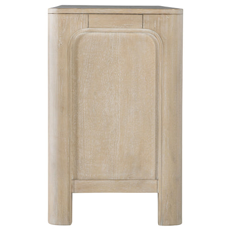 Solano 71" Arched TV Stand Media Console - Weathered Mango with Sliding Glass Doors – view 11