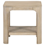 Solano Square Coffee Table, End Table & Console - Arched Legs with Shelf in Weathered Mango – view 15