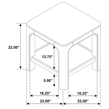 Solano Square Coffee Table, End Table & Console - Arched Legs with Shelf in Weathered Mango – view 19