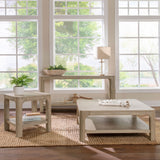 Solano Square Coffee Table, End Table & Console - Arched Legs with Shelf in Weathered Mango – view 20