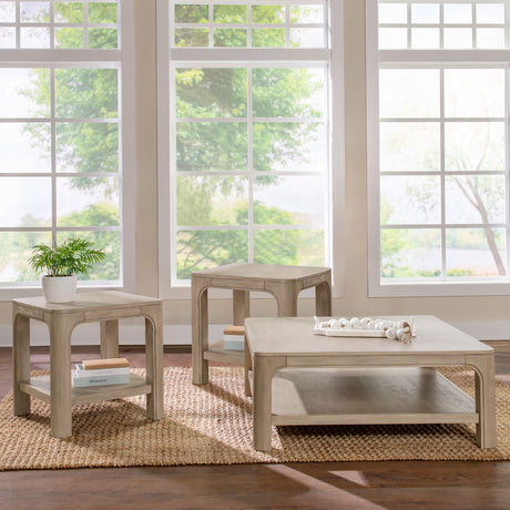 Solano Square Coffee Table, End Table & Console - 3pcs- Coffee Table + 2 End Tables