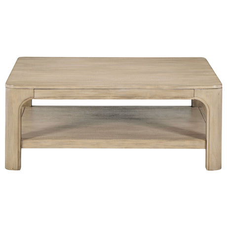 Solano Square Coffee Table, End Table & Console - Arched Legs with Shelf in Weathered Mango – view 9