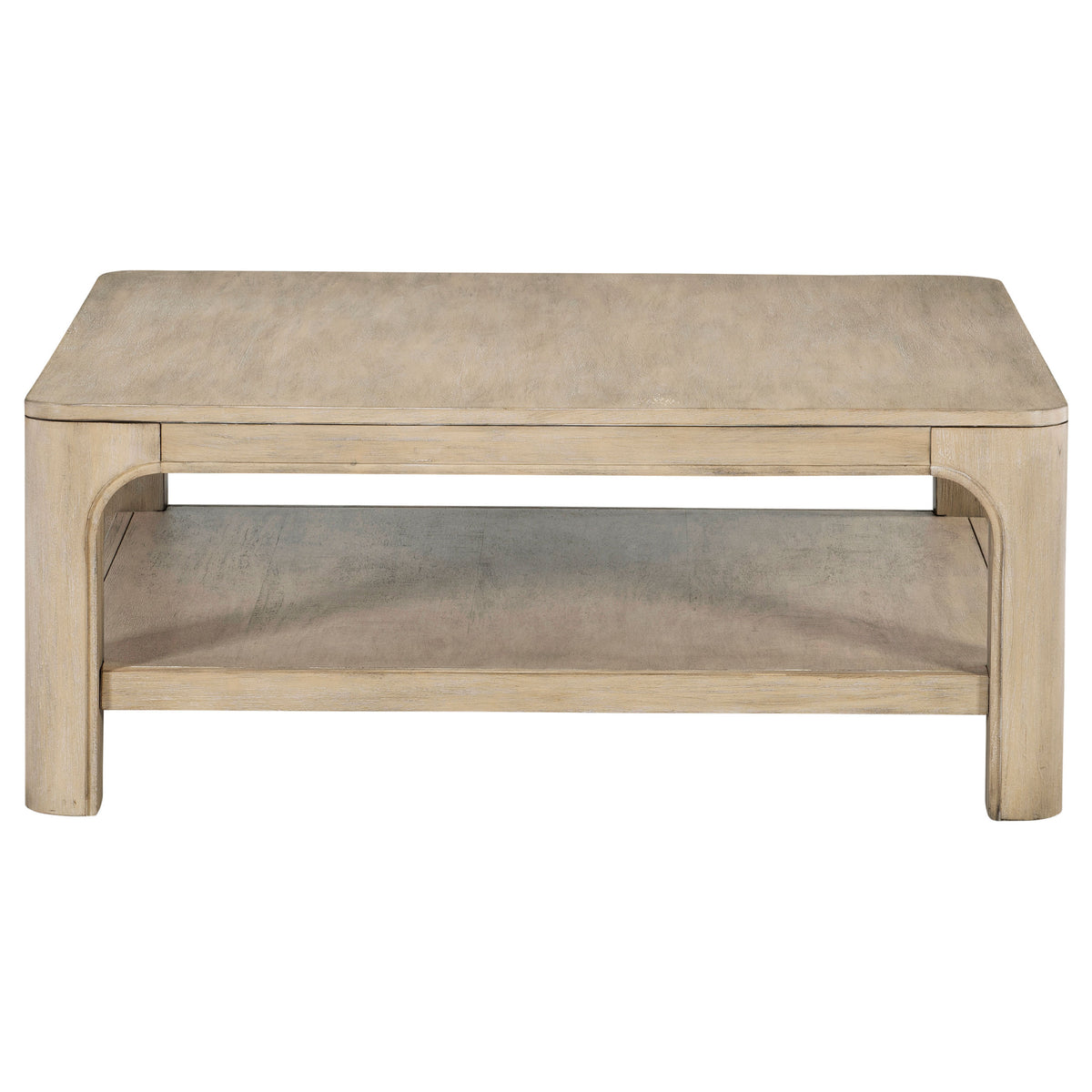 Solano Square Coffee Table, End Table & Console - Arched Legs with Shelf in Weathered Mango – view 11
