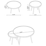 Kaelyn Round Mirror Top Nesting Coffee Table & End Table Sets - Glam Gold Metal Frame – view 15