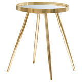 Kaelyn Round Mirror Top Nesting Coffee Table & End Table Sets - Glam Gold Metal Frame – view 17