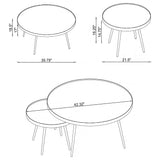 Kaelyn Round Mirror Top Nesting Coffee Table & End Table Sets - Glam Gold Metal Frame – view 7