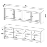 Laughlin 78" TV Stand & Entertainment Center with Media Towers - Adjustable Shelves in White – view 19