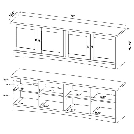 Laughlin 78" TV Stand & Entertainment Center with Media Towers - Adjustable Shelves in White – view 19