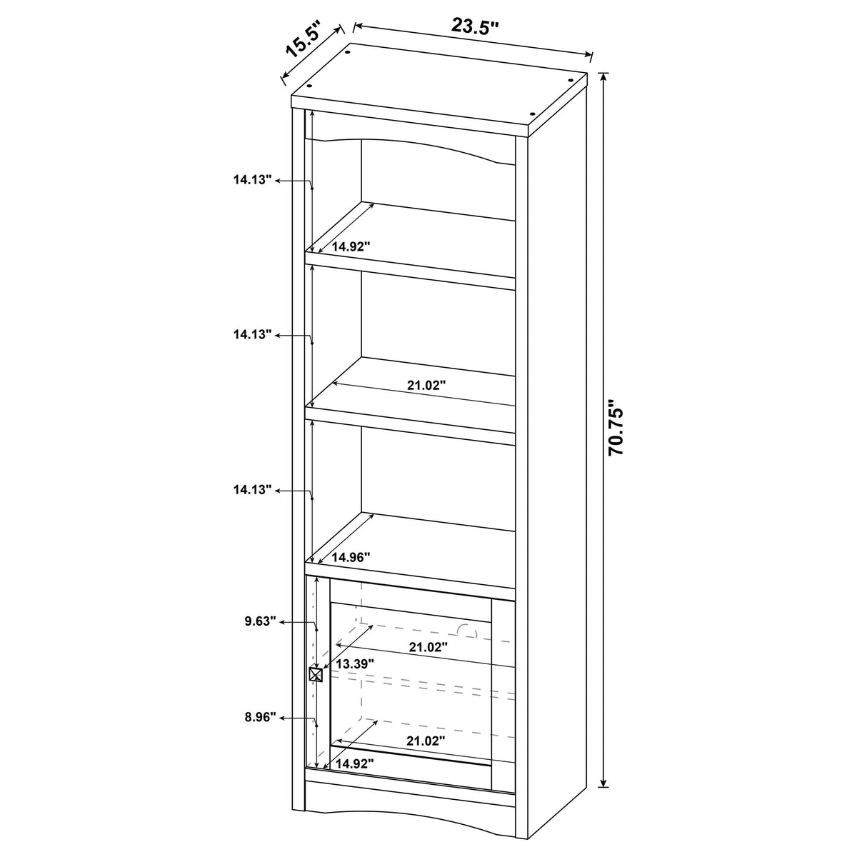 Laughlin 78" TV Stand & Entertainment Center with Media Towers - Adjustable Shelves in White – view 20