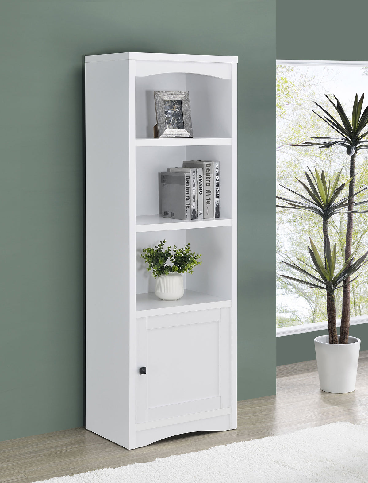 Laughlin 78" TV Stand & Entertainment Center with Media Towers - Adjustable Shelves in White - lifestyle