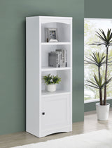 Laughlin 78" TV Stand & Entertainment Center with Media Towers - Adjustable Shelves in White - lifestyle