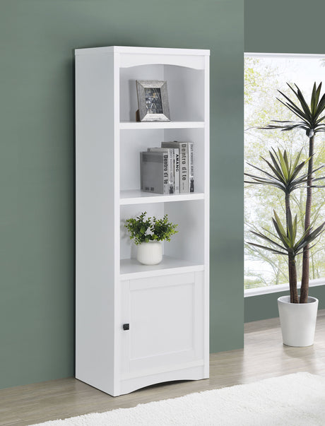 Laughlin 78" TV Stand & Entertainment Center with Media Towers - Adjustable Shelves in White - lifestyle