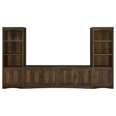 Laughlin 78" TV Stand & Entertainment Center with Media Towers - Adjustable Shelves in Dark Pine – view 4