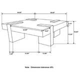 Samira 36" Square Solid Sheesham Wood Coffee Table - Natural Finish with Geometric Detailing – view 14