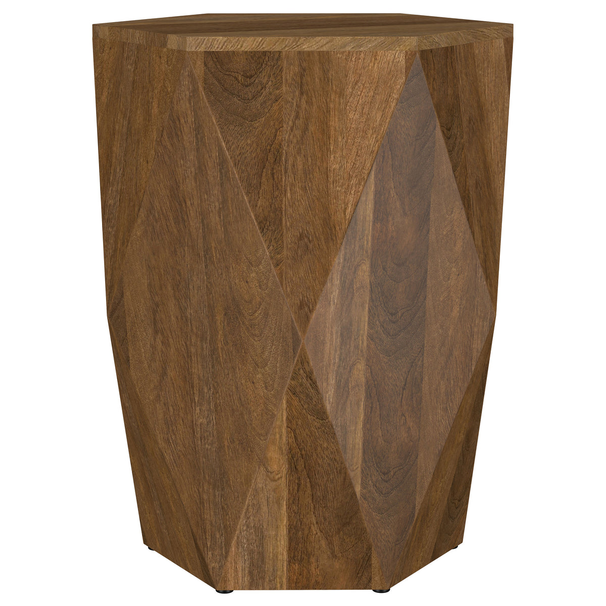 Zalika Hexagonal Solid Mango Wood Coffee Table & End Table - End Table