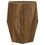 Zalika Hexagonal Solid Mango Wood Coffee Table & End Table - Faceted Natural Finish, Table Sets – view 10