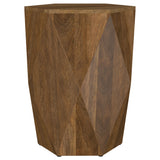 Zalika Hexagonal Solid Mango Wood Coffee Table & End Table - Faceted Natural Finish, Table Sets – view 16