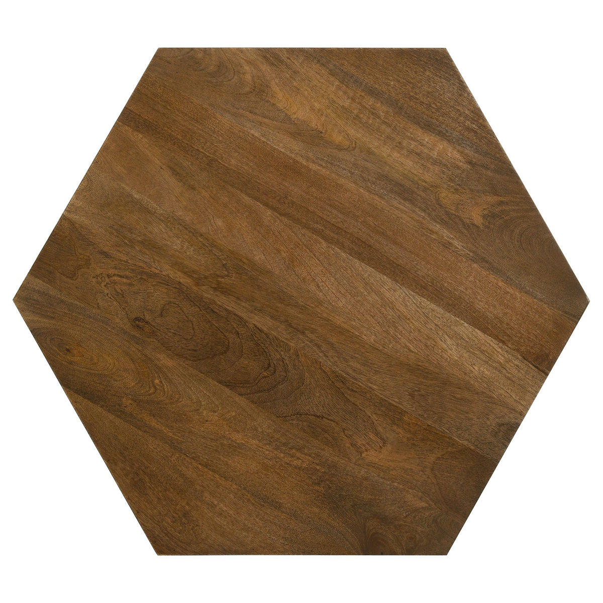 Zalika Hexagonal Solid Mango Wood Coffee Table & End Table - Faceted Natural Finish, Table Sets – view 6