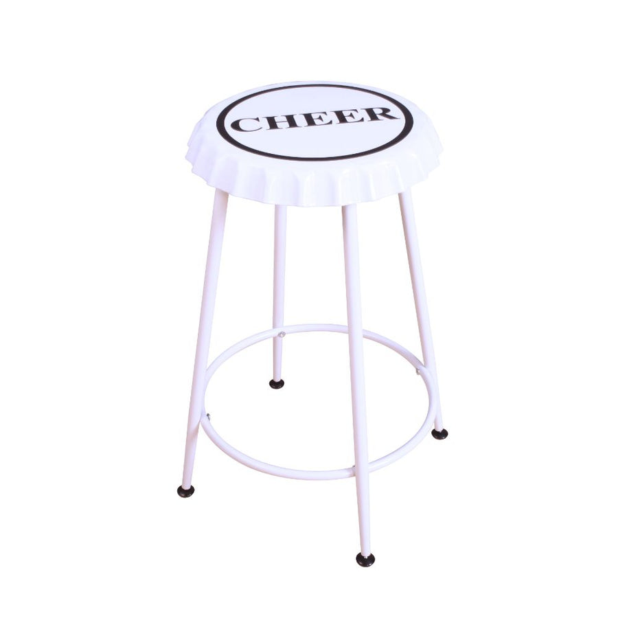 Mant Counter Height Stools (Set of 2) - Bottle Cap Seat & Footrest in White