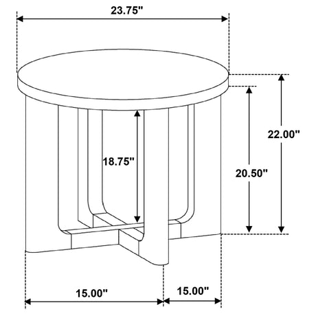 Kessler Round Sculptural Coffee & End Tables - Intersecting Curved Base in Light Oak – view 19