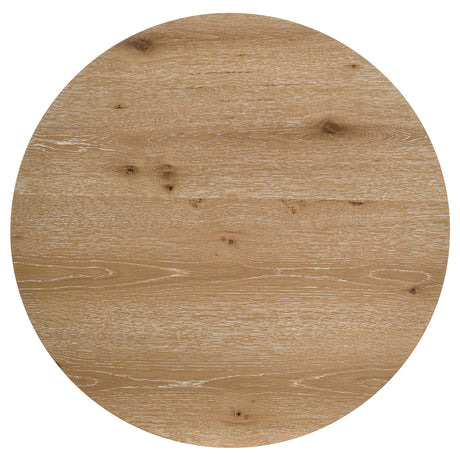 Kessler Round Sculptural Coffee & End Tables - Intersecting Curved Base in Light Oak – view 9