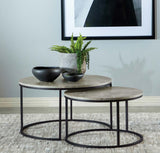 Lainey Round Nesting Coffee Tables & End Table - 2pcs- Round Nesting Coffee Tables