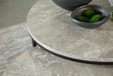 Lainey Round Nesting Coffee Tables & End Table - Grey Faux Marble on Gunmetal Frame – view 4