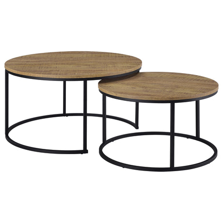 Lainey Round Nesting Coffee Tables & End Table - 2pcs- Nesting Coffee Tables