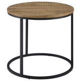 Lainey Round Nesting Coffee Tables & End Table - Mango Finish with Open Black Metal Bases – view 16