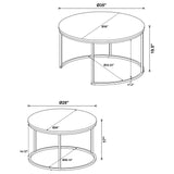 Lainey Round Nesting Coffee Tables & End Table - Distressed Pine with Black Open Metal Bases – view 13