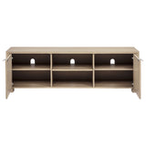Marcelo Light Elm Coffee Table, End Table, Sofa Table & 71" TV Stand - Geometric Veneer with Storage – view 14