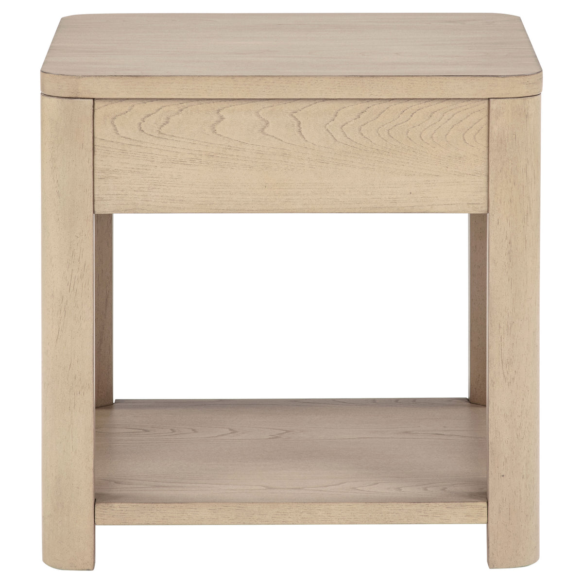 Marcelo Light Elm Coffee Table, End Table, Sofa Table & 71" TV Stand - Geometric Veneer with Storage – view 9
