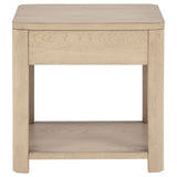 Marcelo Light Elm Coffee Table, End Table, Sofa Table & 71" TV Stand - Geometric Veneer with Storage – view 9