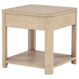Marcelo Light Elm Coffee Table, End Table, Sofa Table & 71" TV Stand - Geometric Veneer with Storage – view 10
