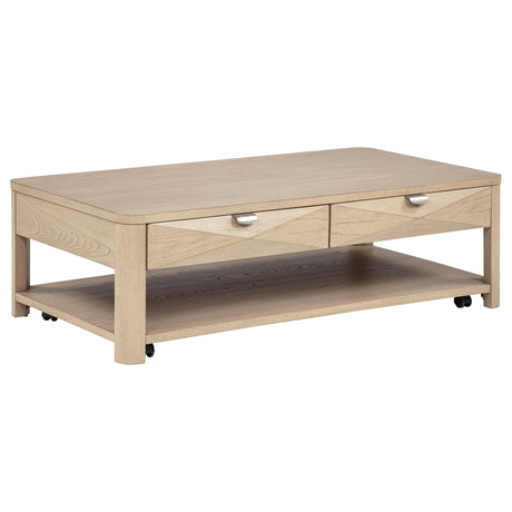 Marcelo Light Elm Coffee Table, End Table, Sofa Table & 71" TV Stand - Coffee Table