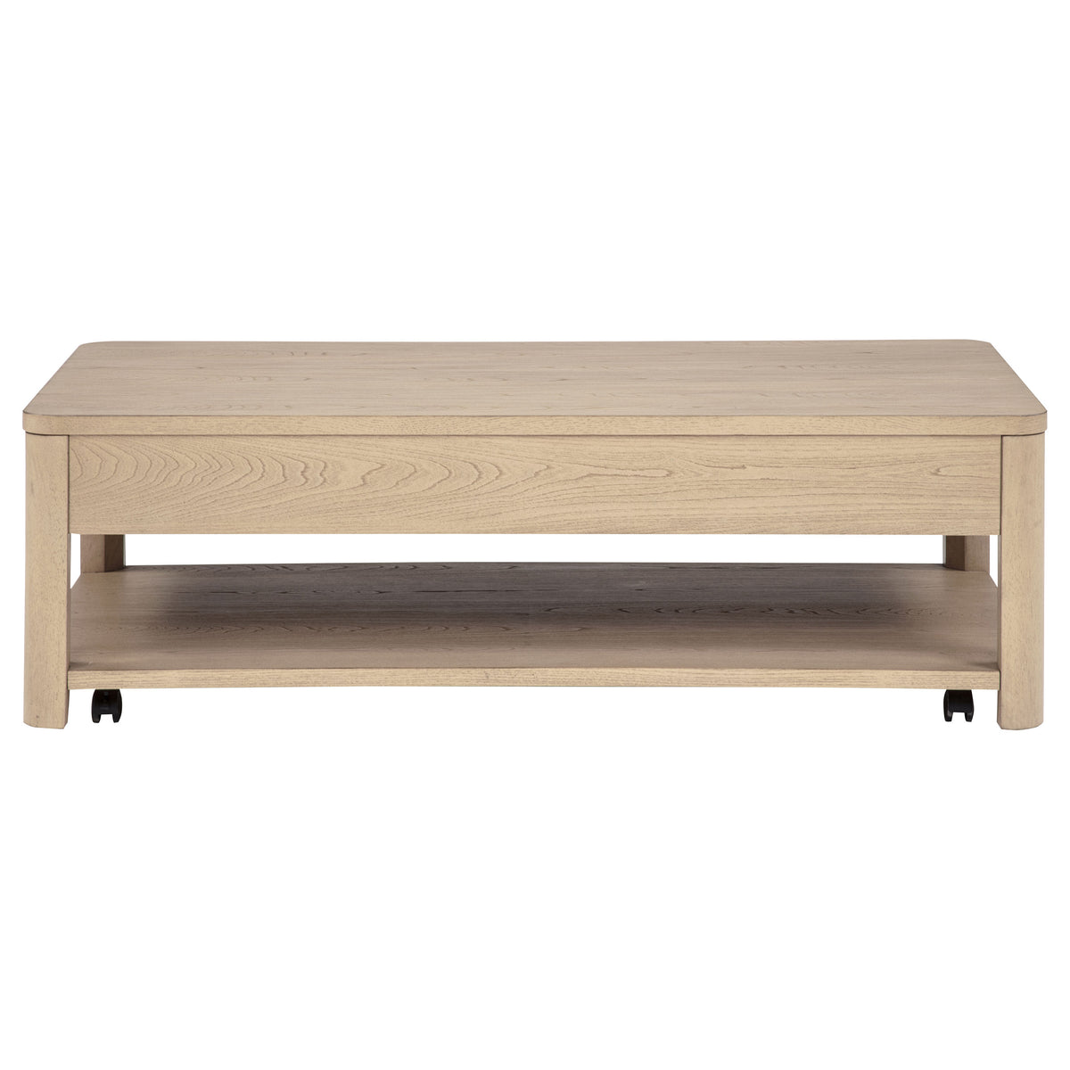 Marcelo Light Elm Coffee Table, End Table, Sofa Table & 71" TV Stand - Geometric Veneer with Storage – view 6