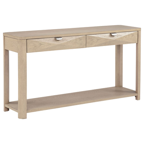 Marcelo Light Elm Coffee Table, End Table, Sofa Table & 71" TV Stand - Sofa Console Table