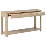 Marcelo Light Elm Coffee Table, End Table, Sofa Table & 71" TV Stand - Geometric Veneer with Storage – view 11