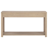 Marcelo Light Elm Coffee Table, End Table, Sofa Table & 71" TV Stand - Geometric Veneer with Storage – view 12