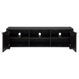 Marcelo Coffee Table, End Table, Sofa Table & 71" TV Stand - Faceted Oak Veneer in Coffee with Black Pulls – view 14