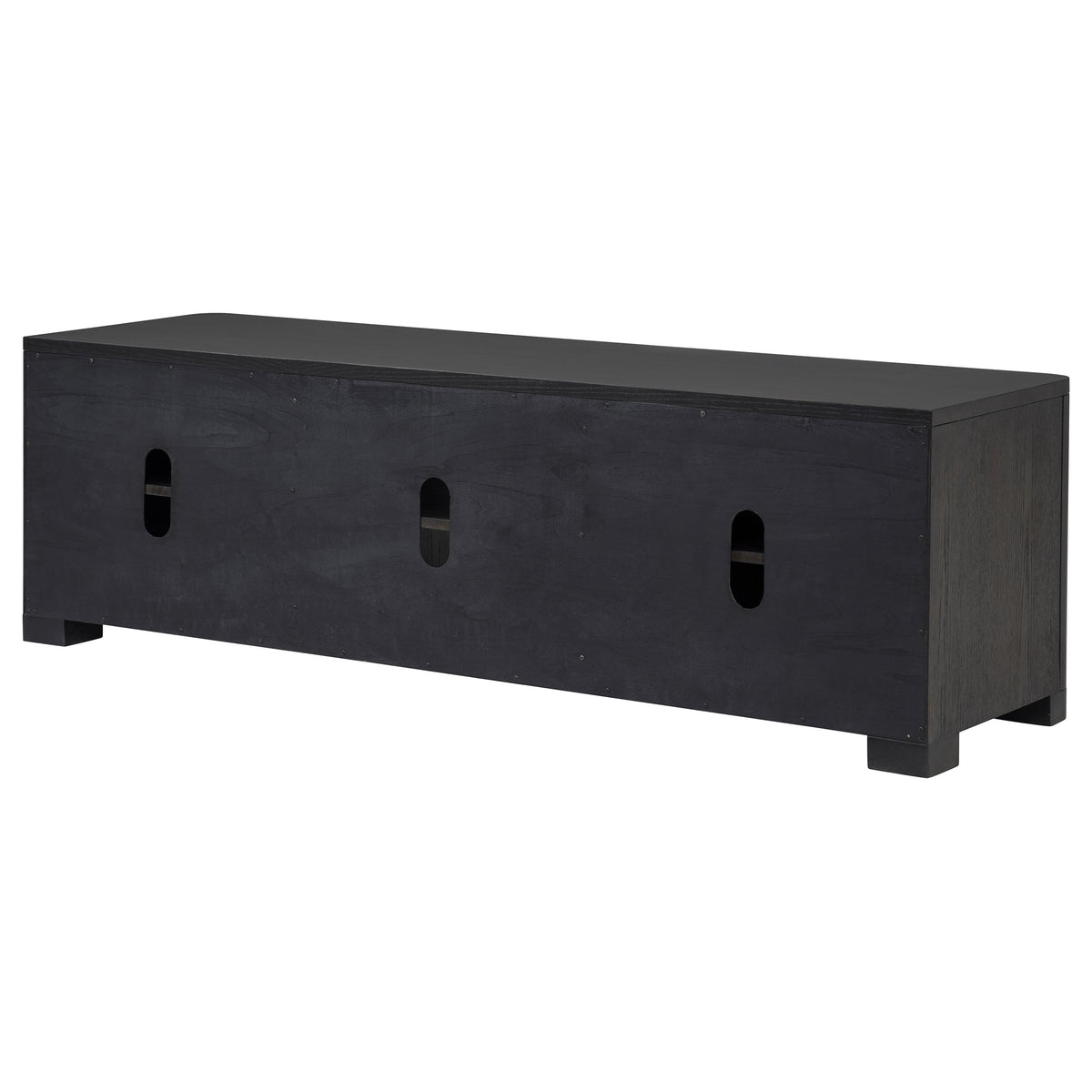 Marcelo Coffee Table, End Table, Sofa Table & 71" TV Stand - Faceted Oak Veneer in Coffee with Black Pulls – view 15
