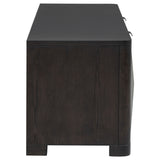 Marcelo Coffee Table, End Table, Sofa Table & 71" TV Stand - Faceted Oak Veneer in Coffee with Black Pulls – view 16