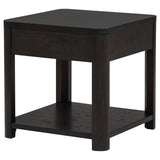 Marcelo Coffee Table, End Table, Sofa Table & 71" TV Stand - Faceted Oak Veneer in Coffee with Black Pulls – view 9
