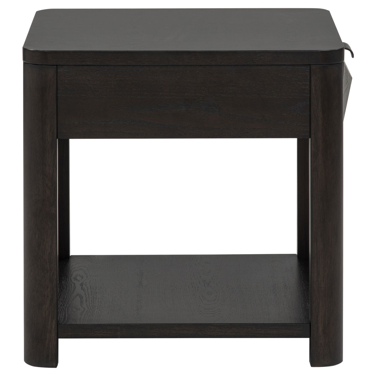 Marcelo Coffee Table, End Table, Sofa Table & 71" TV Stand - Faceted Oak Veneer in Coffee with Black Pulls – view 10